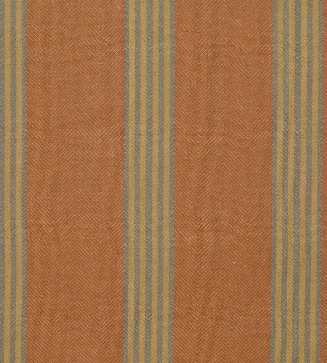 Falmouth Stripe Fabric by Ian Mankin Rust/Mustard
