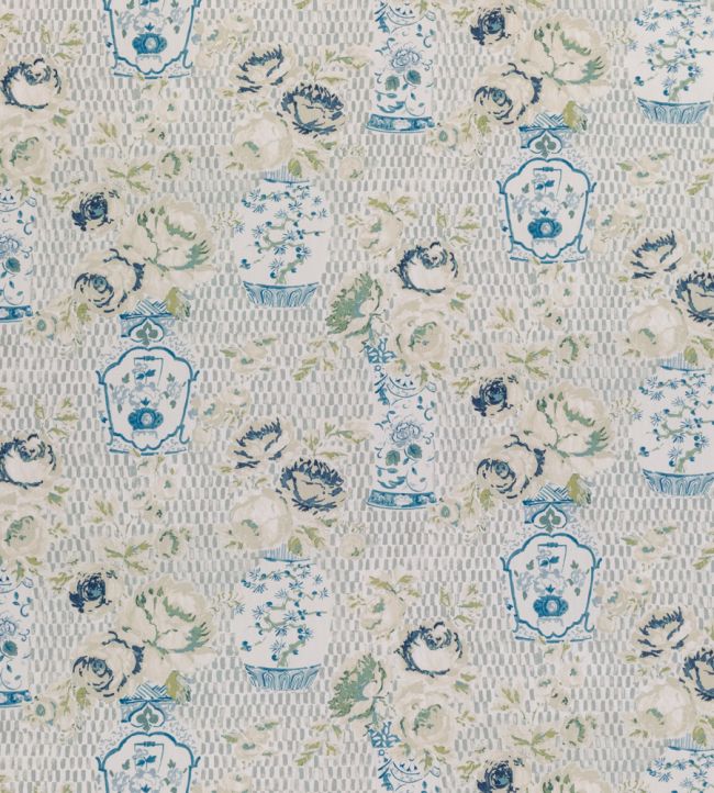 Famille Rose Fabric by Madeaux 01 China Blue