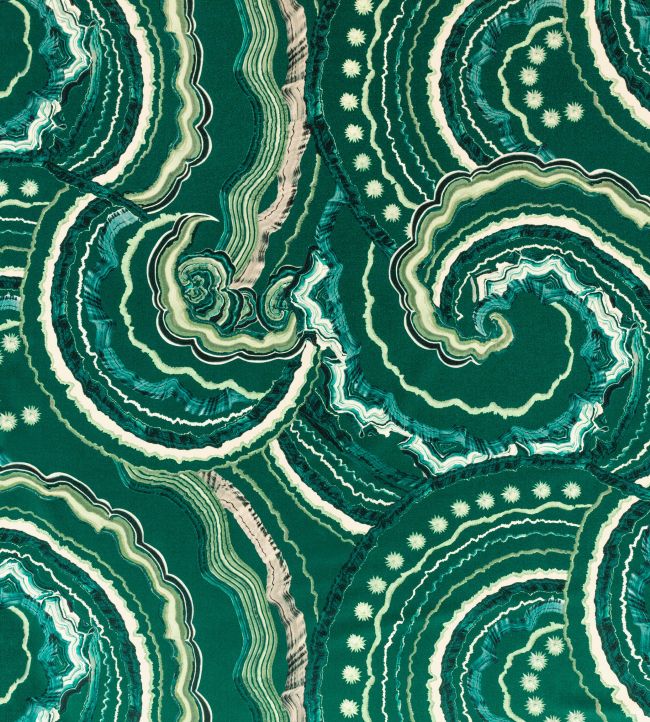 Fantasia Velvet Fabric by Romo Malachite