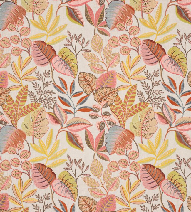 Fantine Fabric by Jane Churchill Red/Ochre