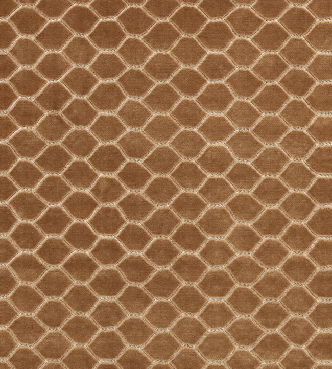 Faraday Velvet Fabric by Sanderson Bronze