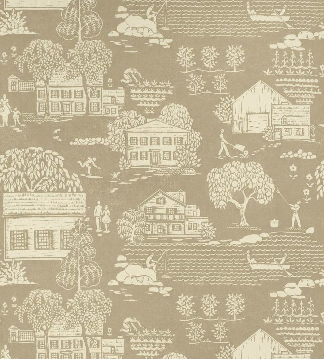 Farmingdale Wallpaper by Anna French Beige