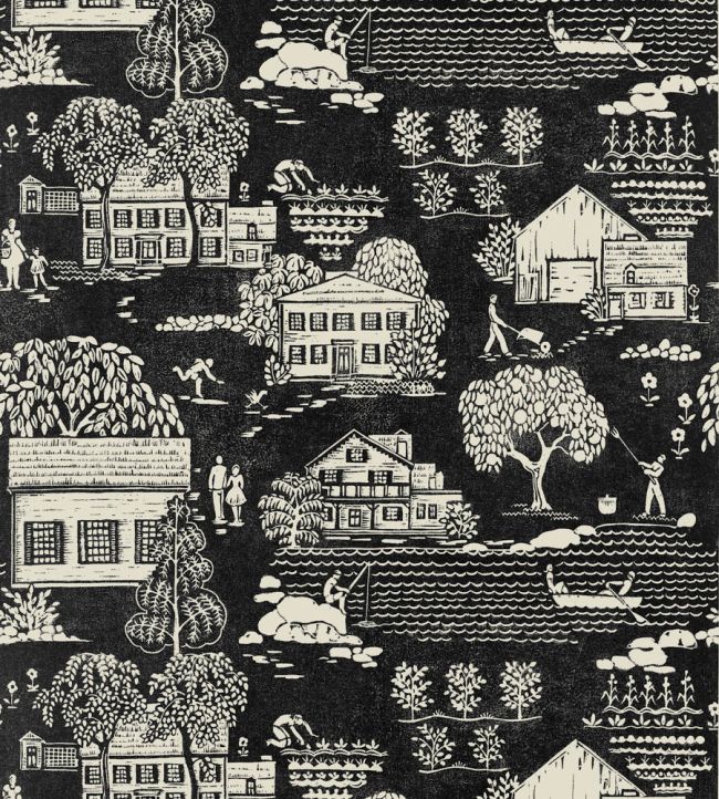 Farmingdale Wallpaper by Anna French Black