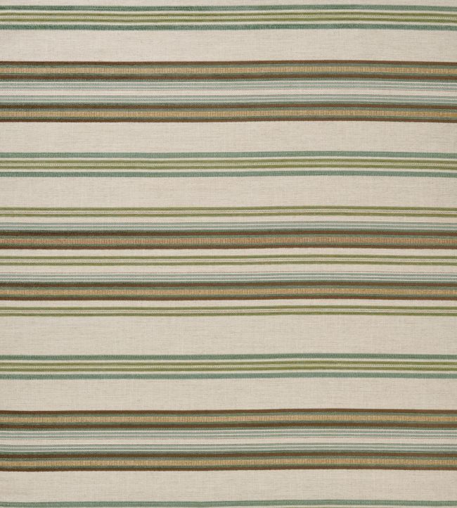 Farnaz Stripe Fabric by Nina Campbell Aqua/Green/Taupe