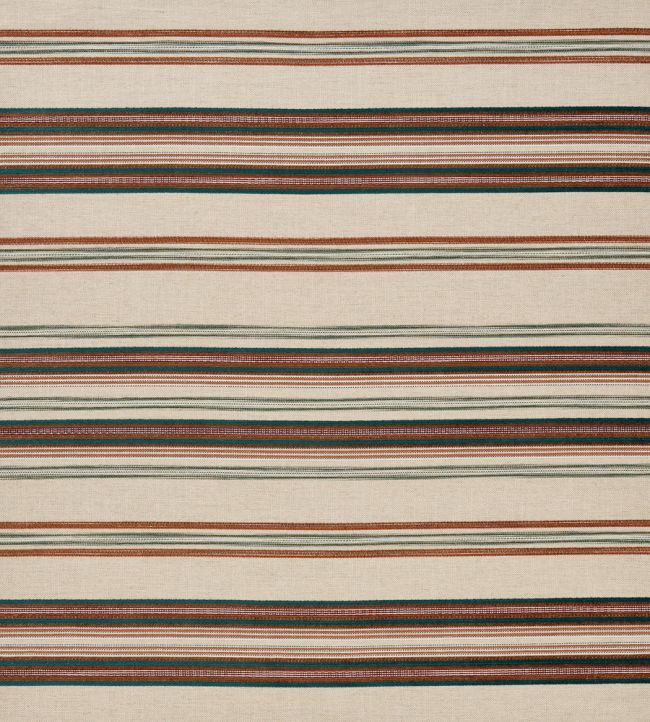 Farnaz Stripe Fabric by Nina Campbell Teal/Russet