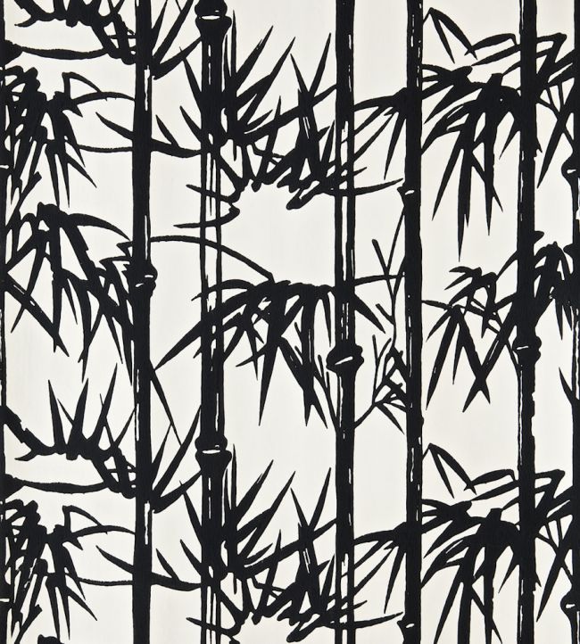 Bamboo Wallpaper by Farrow & Ball Pitch Black