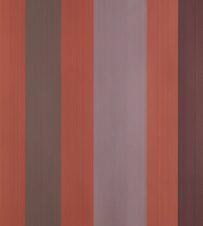 Chromatic Stripe Wallpaper by Farrow & Ball Red Earth