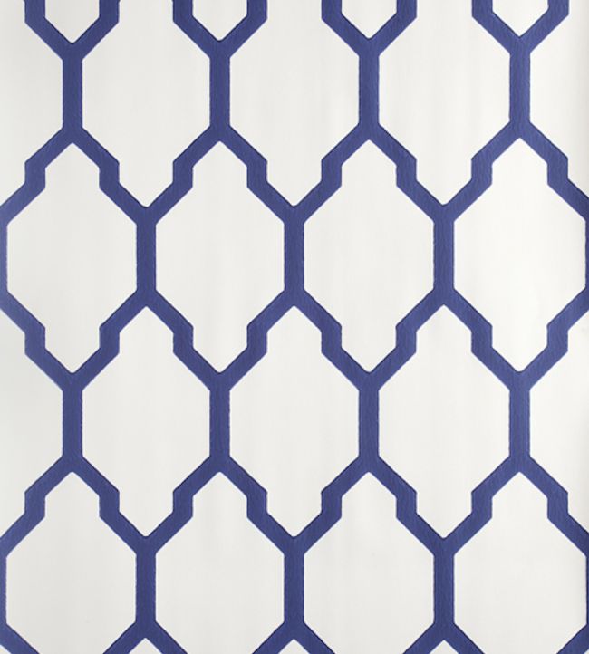 Tessella Wallpaper by Farrow & Ball Drawing Room Blue
