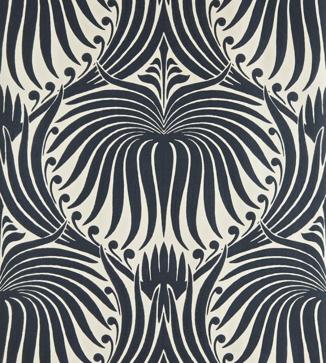 Lotus Wallpaper by Farrow & Ball Old White / Off Black