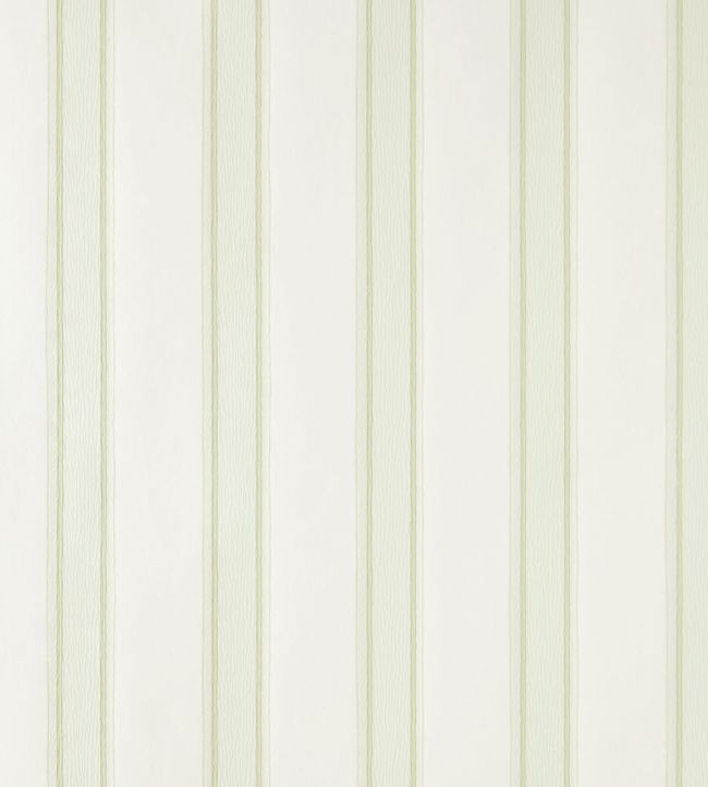 Block Print Stripe Wallpaper by Farrow & Ball Green Ground