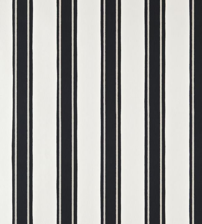 Block Print Stripe Wallpaper by Farrow & Ball Off-Black