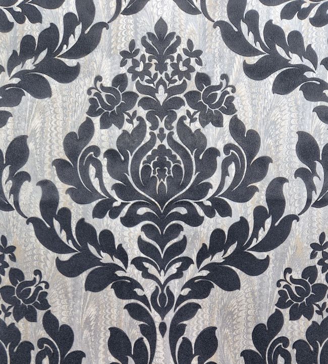 Faversham Wallpaper by 1838 Wallcoverings Charcoal Black