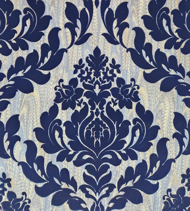 Faversham Wallpaper by 1838 Wallcoverings Navy Blue
