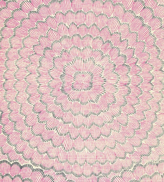 Feather Bloom Sisal Wallpaper by Schumacher Fuchsia & Jet