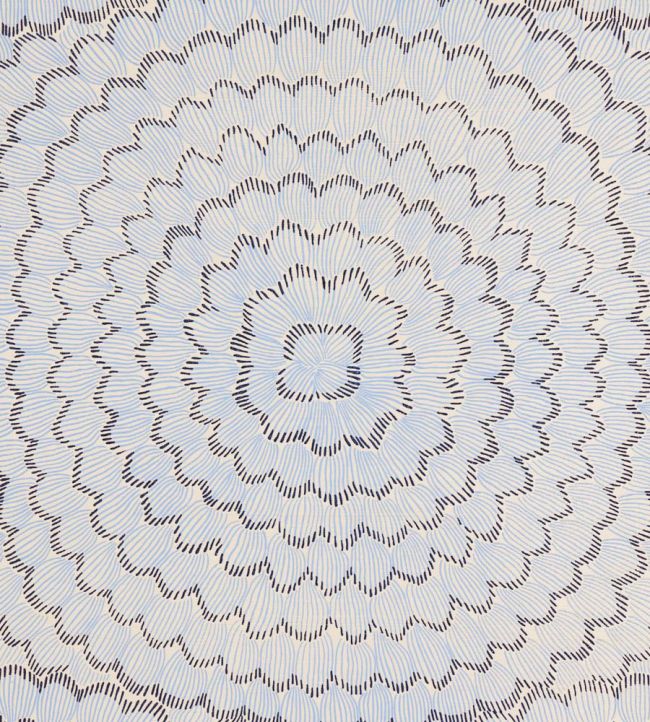 Feather Bloom Sisal Wallpaper by Schumacher Two Blues