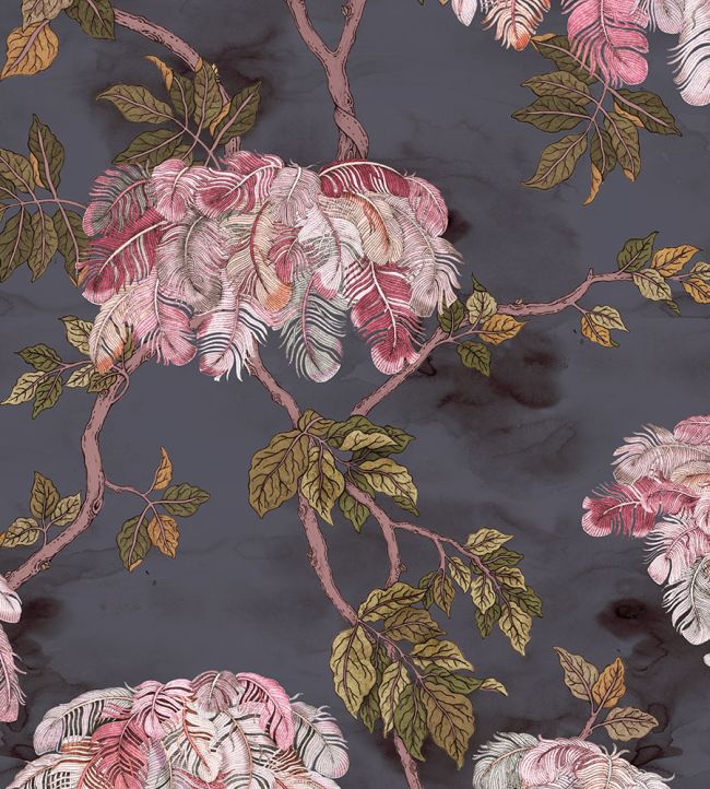 Feather Palm Wallpaper by Brand McKenzie Charcoal