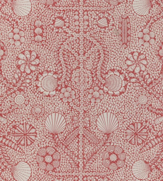 Shell Grotto Fabric by Fermoie Raspberry