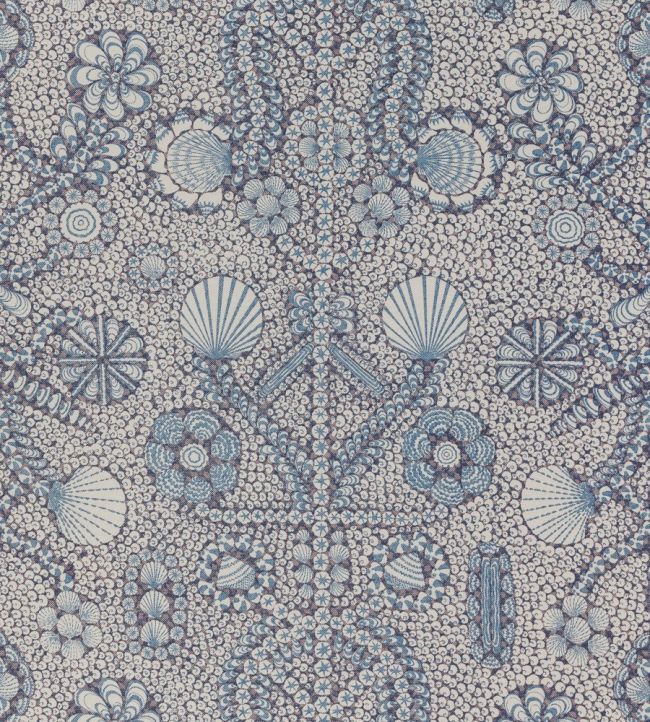 Shell Grotto Fabric by Fermoie Blueberry