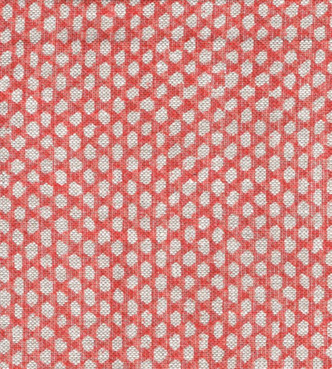 Wicker Linen Fabric by Fermoie Red
