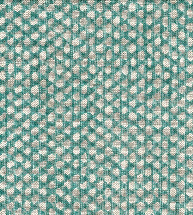 Wicker Linen Fabric by Fermoie Aqua