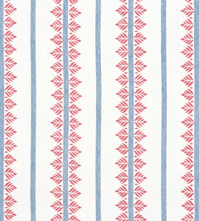 Fern Stripe Fabric by Anna French Red and Blue