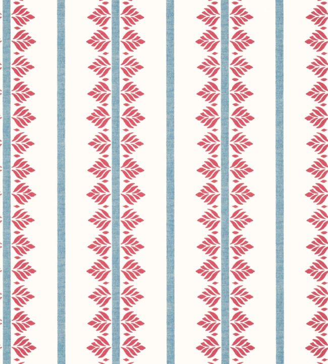 Fern Stripe Wallpaper by Anna French Red/Blue