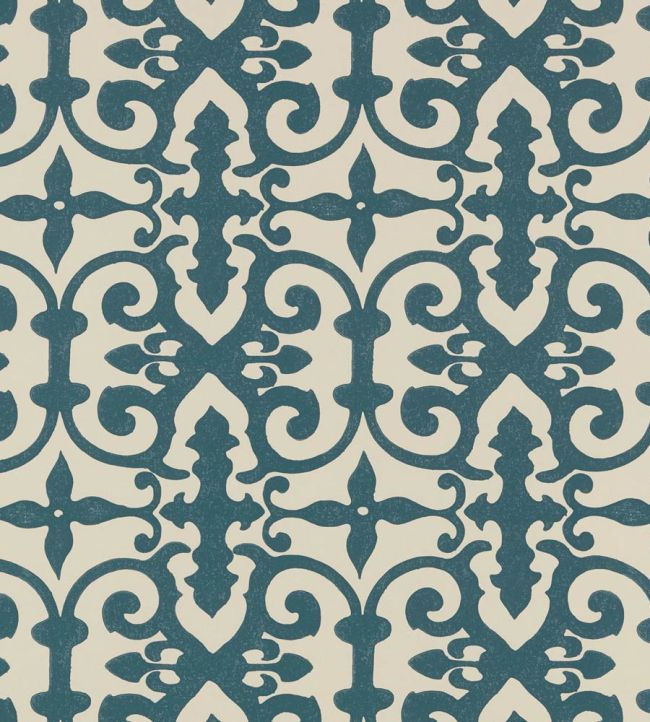 Ferne Park Wallpaper by Schumacher Peacock Blue