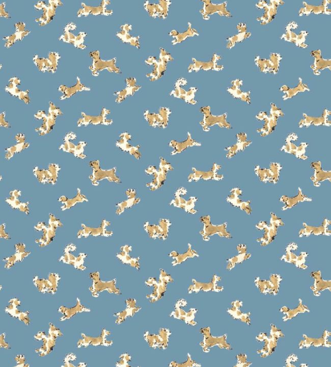 Fete De Chien Wallpaper by Scalamandre Denim And Tan