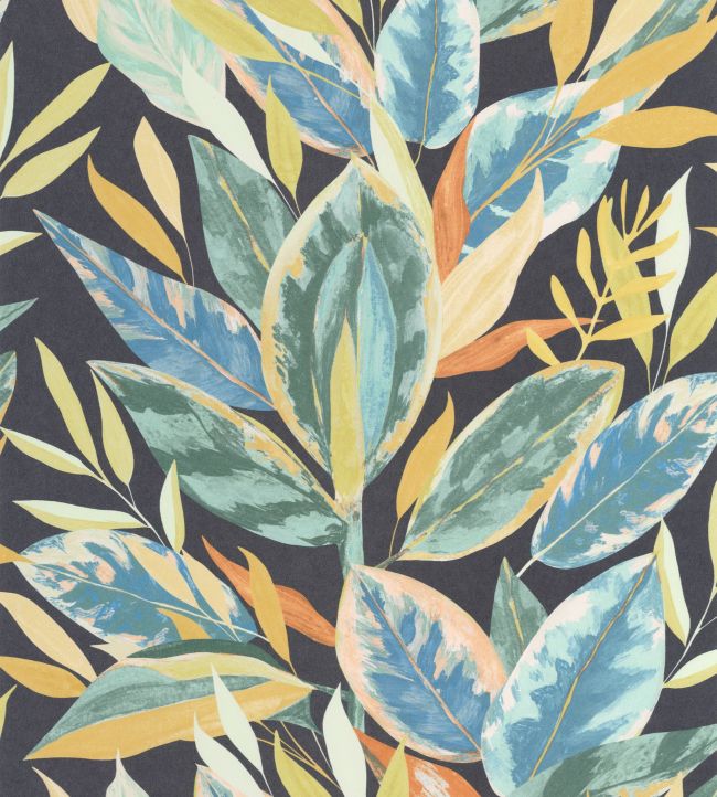 Ficus Wallpaper by Casadeco Bleu Encre