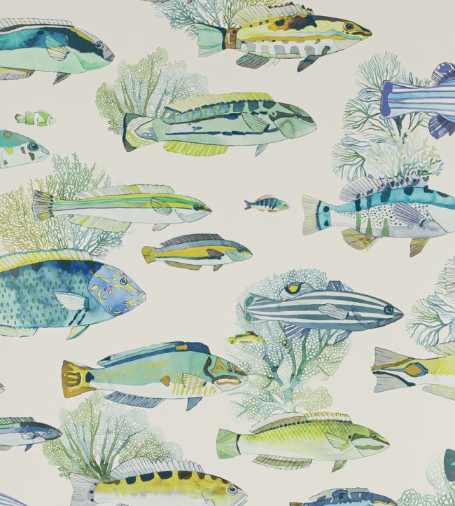 Fidji Wallpaper by Manuel Canovas Aqua