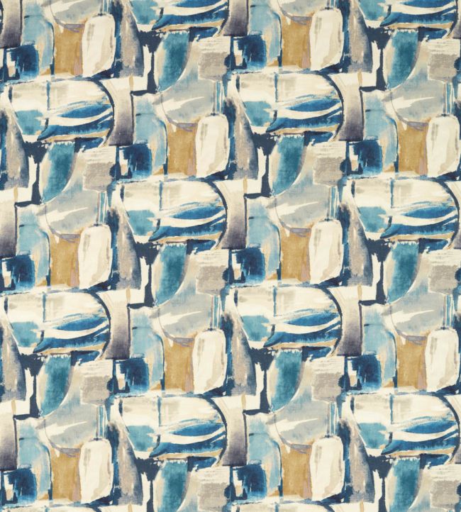 Figura Fabric by Clarke & Clarke Denim/Linen