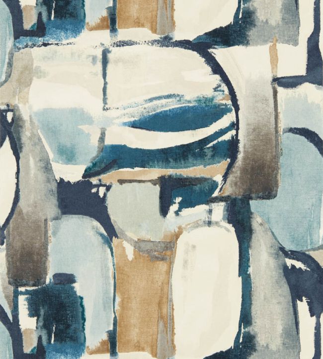 Figura Wallpaper by Clarke & Clarke Denim/Linen