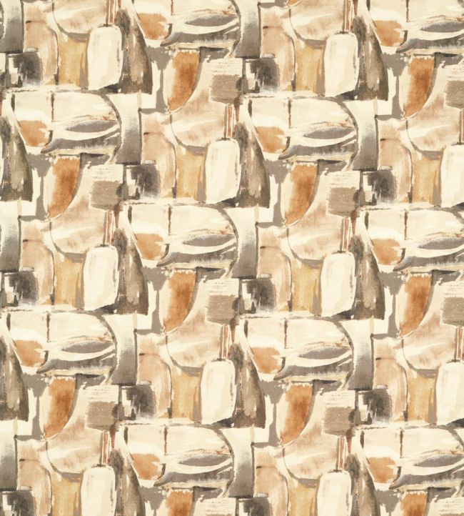 Figura Fabric by Clarke & Clarke Linen/Charcoal