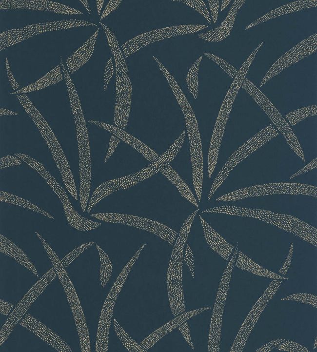 Filara Wallpaper by Caselio Bleu paon dore