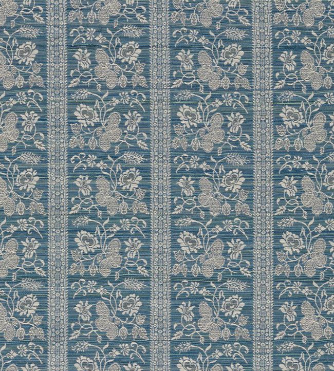 Filigree Bellagio Stripe Fabric by Zoffany Azure
