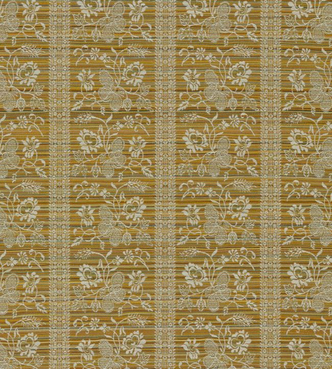 Filigree Bellagio Stripe Fabric by Zoffany Silk Yellow