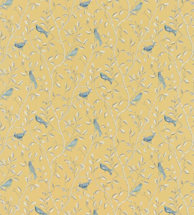 Finches Fabric by Sanderson Yellow