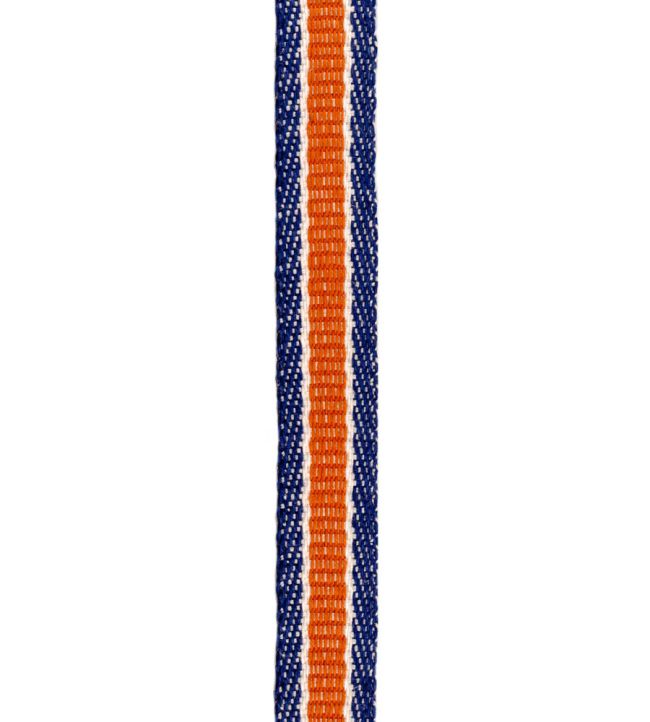 Fineline Stripe Braid Trimming by Ian Mankin Rust/Navy