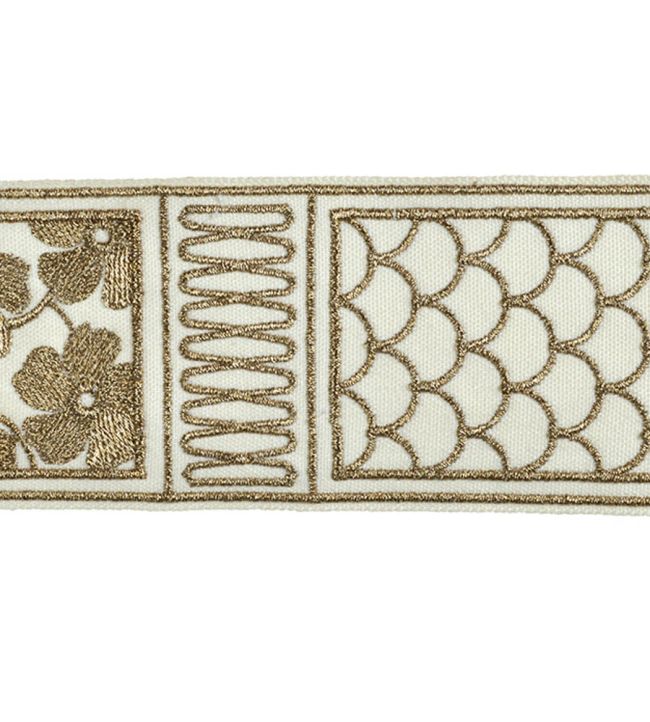 Fiorella Embroidered Braid 60mm Trimming by Houles Bronzo