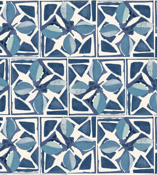 Fiori Wallpaper by Christopher Farr Cloth Cobalt