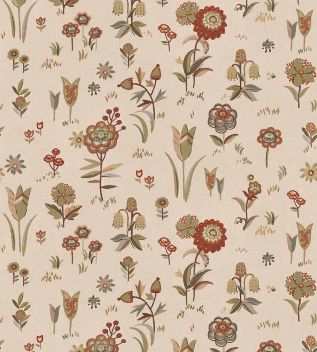 Firle Meadow Wallpaper by Mulberry Home Russet