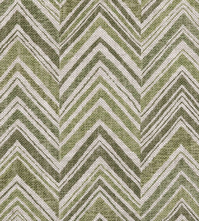 Flame Stitch Fabric by Fermoie Green