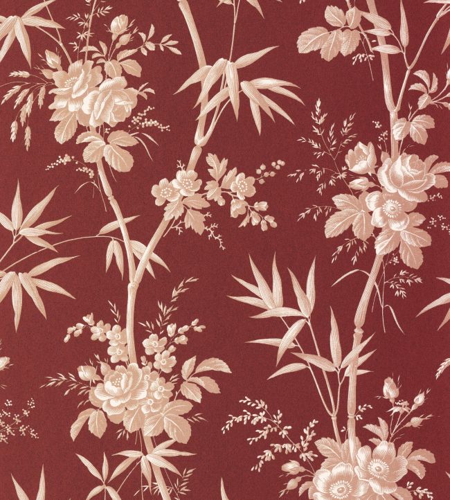 Flanerie Wallpaper by Casadeco Rouge Grenat