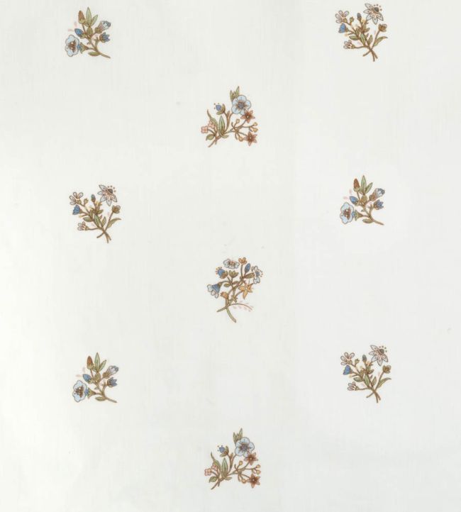 Flax & Field Posy Voile Fabric by Volga Linen Multi/Oyster