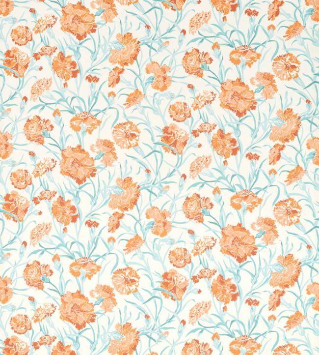 Fleur de Joie Fabric by Harlequin Paprika/Aqua