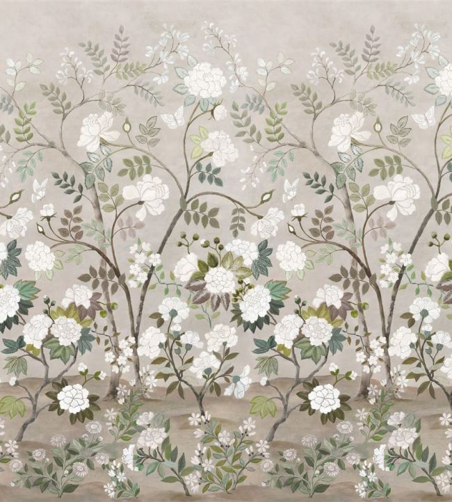 Fleur Orientale Fabric by Designers Guild Pale Birch