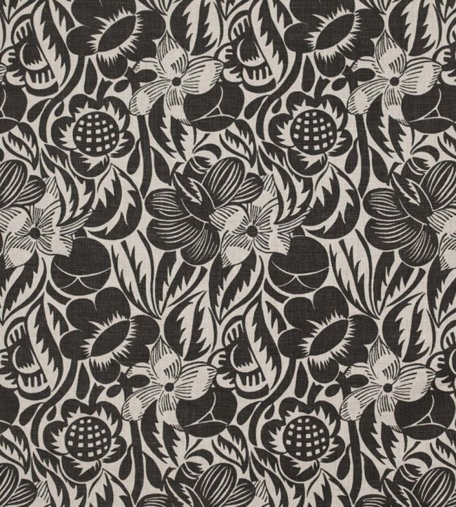 Fleurs Etoilees Fabric by Christopher Farr Cloth Charcoal