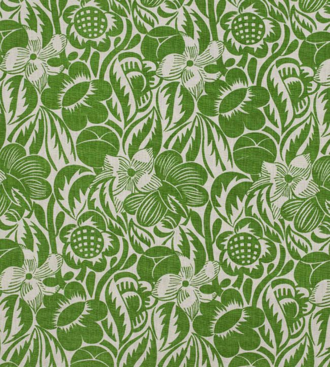 Fleurs Etoilees Fabric by Christopher Farr Cloth Green