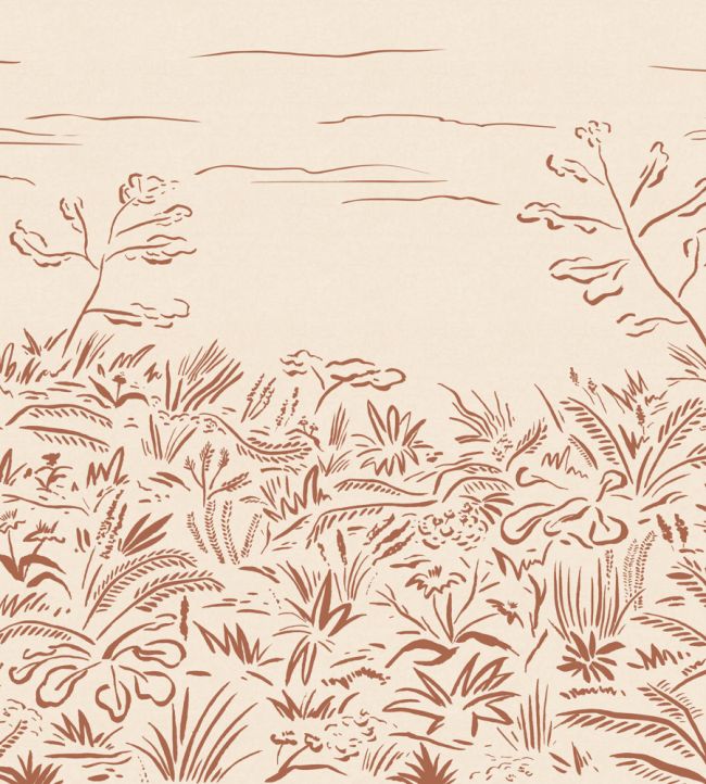 Floral Cave Mural by Tres Tintas Red