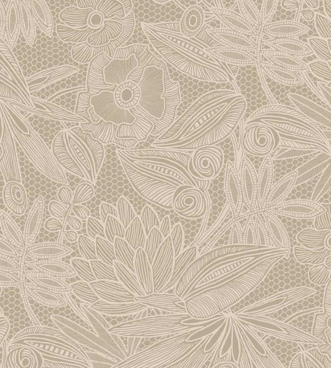 Floral Lace Wallpaper by Eijffinger Green